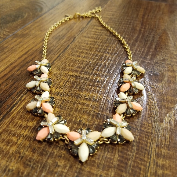 J. Crew Jewelry - J.Crew Cream & Salmon Statement Necklace